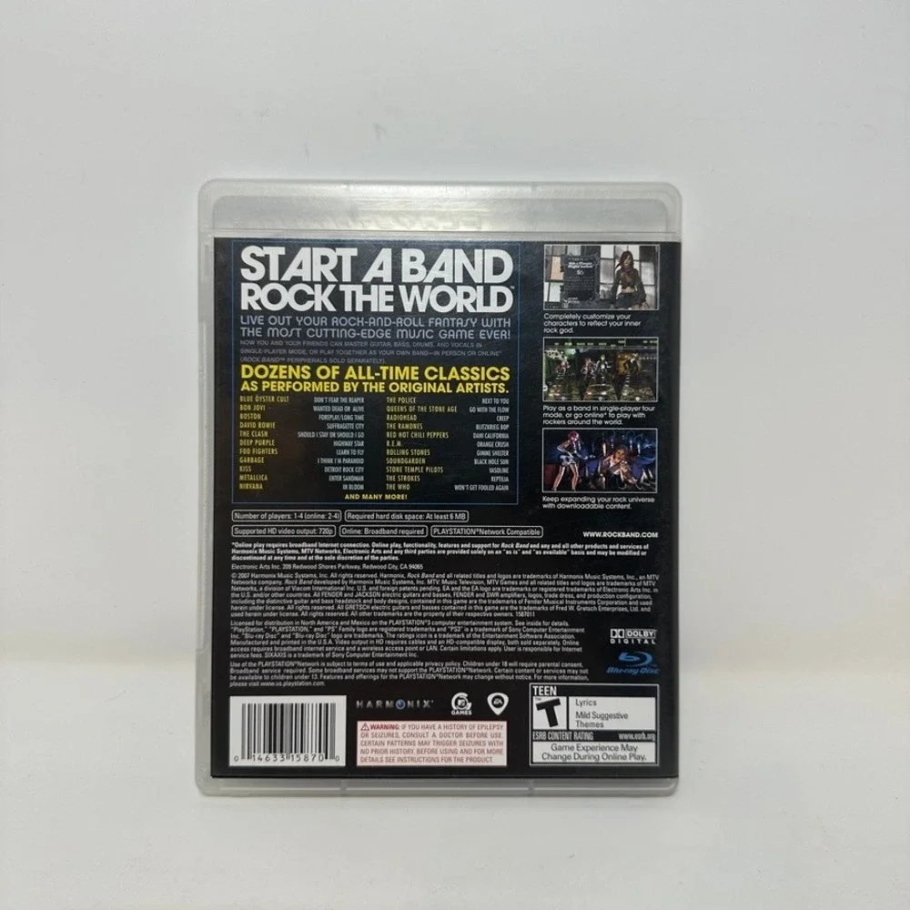 Rock Band Sony PlayStation 3 PS3 Game Harmonix BLUS-30050 Complete with Manual